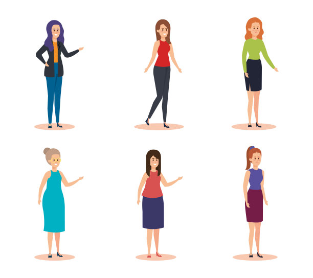 设定可爱的女人的衣服和发型图片下载