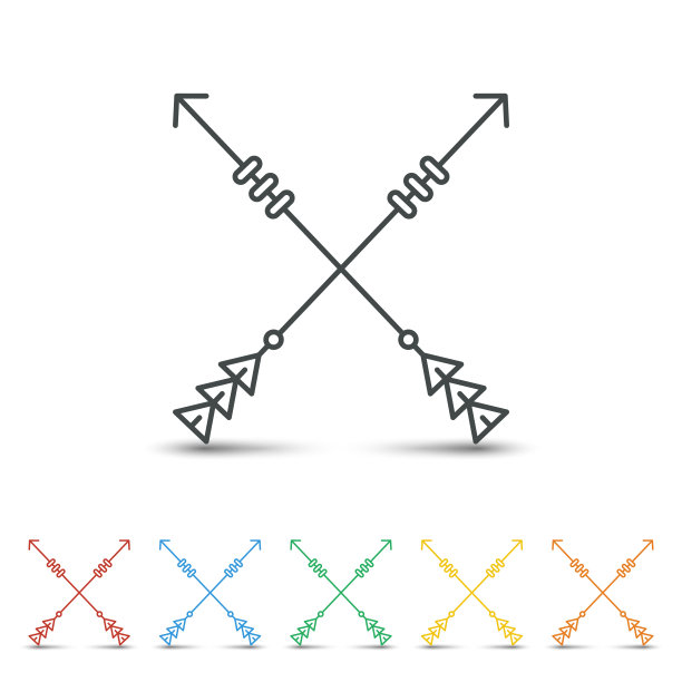 交叉箭头图标设置平面设计图片下载
