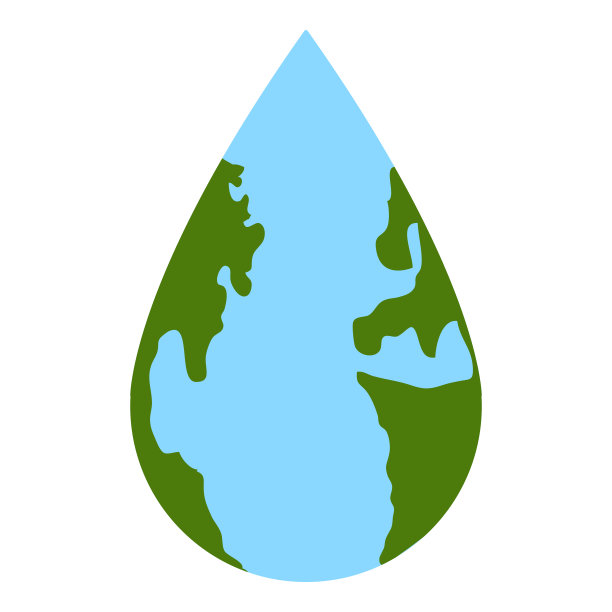 孤立的地球与一滴水的形状图片下载