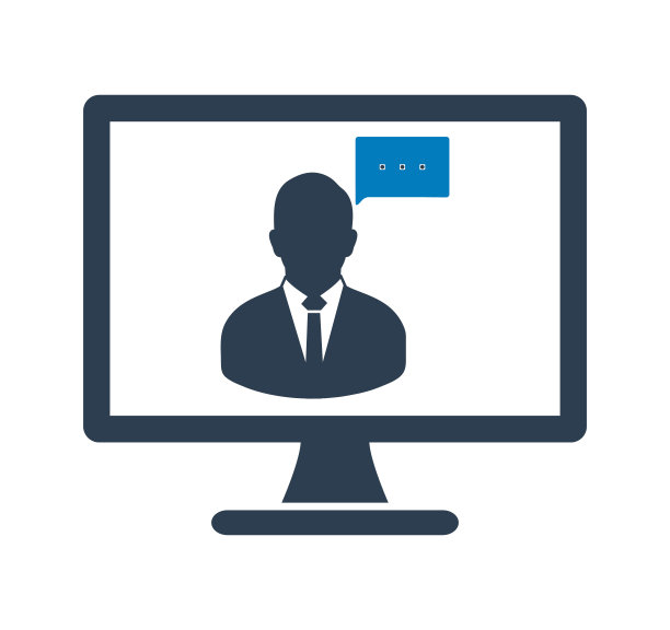 在线培训师图标。平面风格向量EPS。图片下载