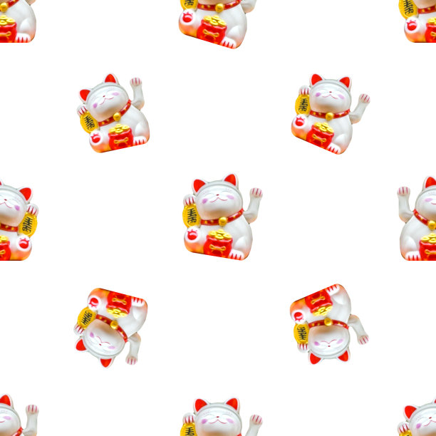 Maneki Neko无缝图案图片下载
