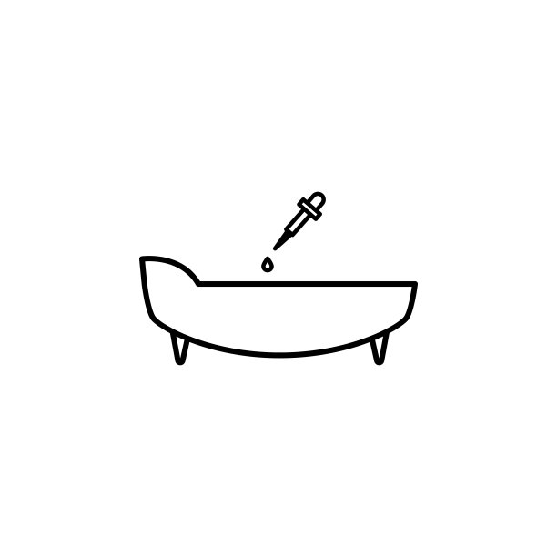 油滴在浴缸轮廓图标。符号和符号可以用于网页，标志，手机应用程序，UI，用户体验图片下载