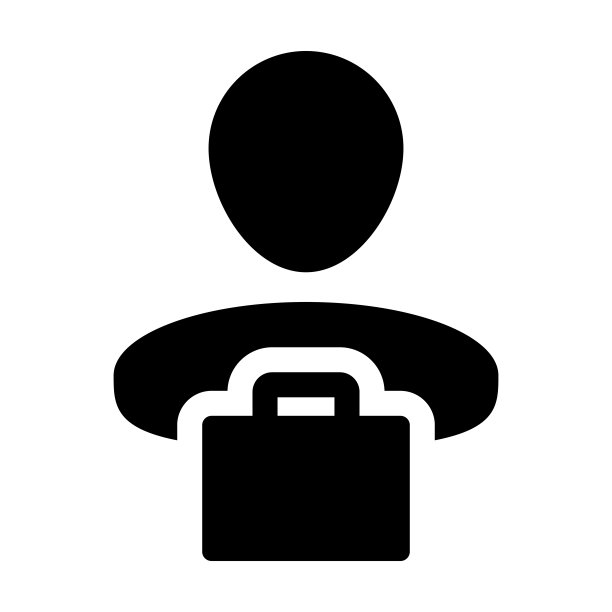 客户端图标向量男性个人资料头像与袋符号商务和商业在平面颜色字形象形图图片下载