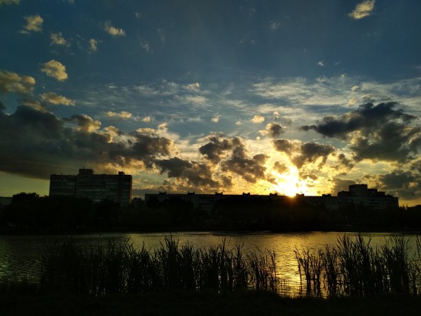 城市中的日落图片下载