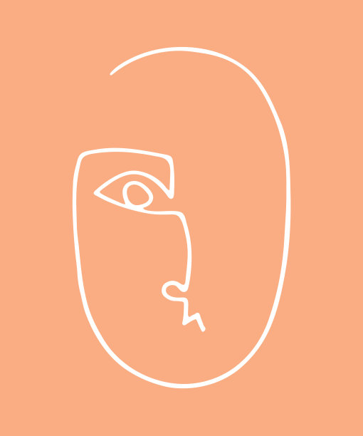 人脸的抽象线性轮廓。图片下载