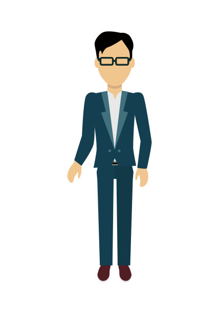 男人角色模板矢量插图图片下载