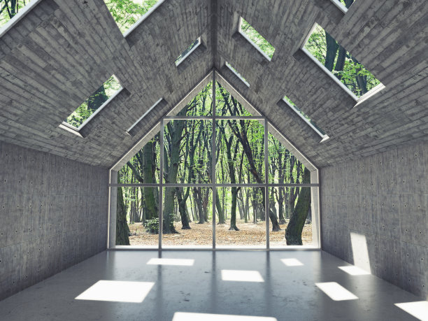 空旷的现代休息区图片下载