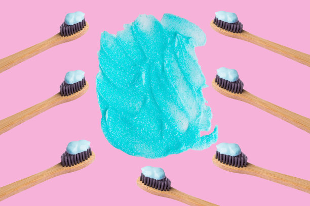 粉色牙膏的牙刷架图片下载