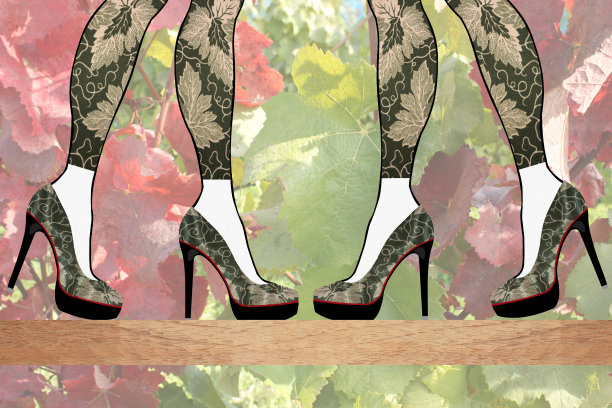 细高跟鞋藤叶图案女装时装秀图片下载