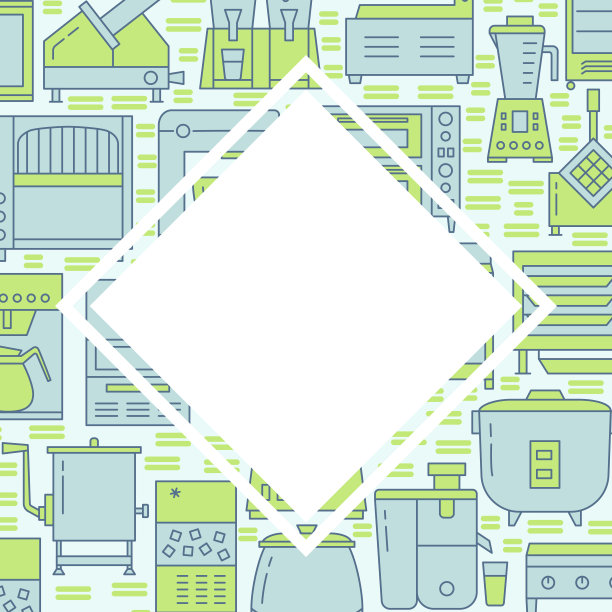 专业的餐厅设备理念旗帜在线条风格图片下载