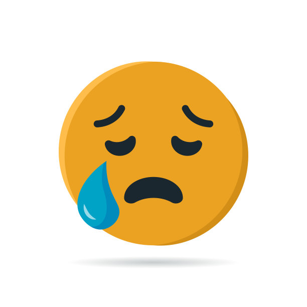 圆形黄色的平面表情符号，矢量图片下载