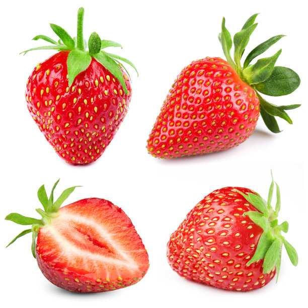 草莓孤立于白色图片下载