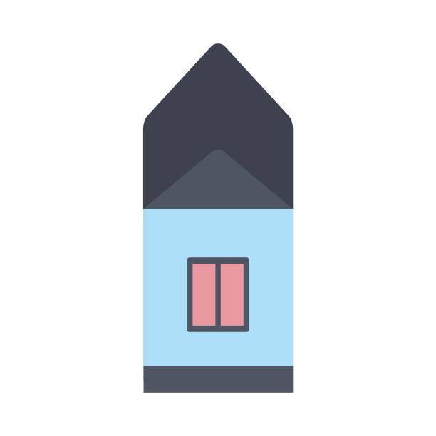 私人住宅的矢量插图在简单的平面风格孤立在白色的背景。图片下载