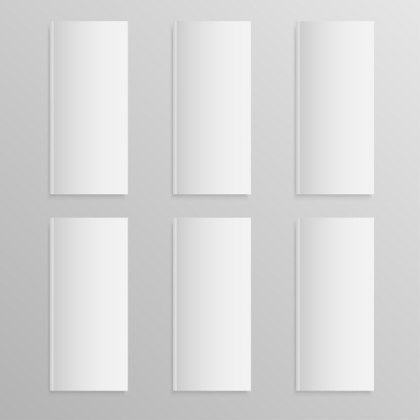 垂直六个矩形杂志，小册子，小册子，相册，书，抄写本或笔记本模板-模型。图片下载