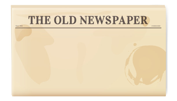 老式报纸模板。折叠的新闻杂志封面。图片下载