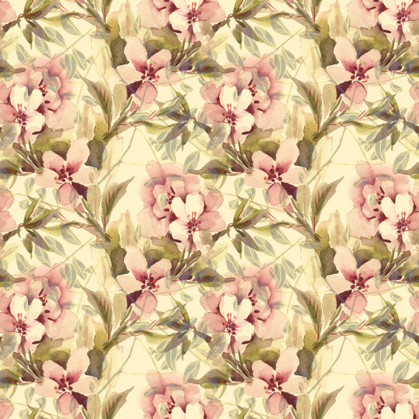 苹果树花无缝图案。图片下载