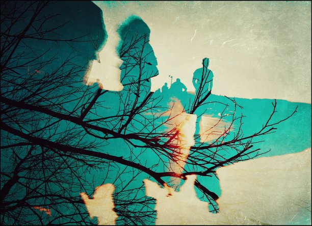 数字生成的人和树的视图图片下载