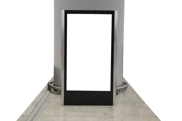 广告牌和瓷砖地板与剪切路径图片下载