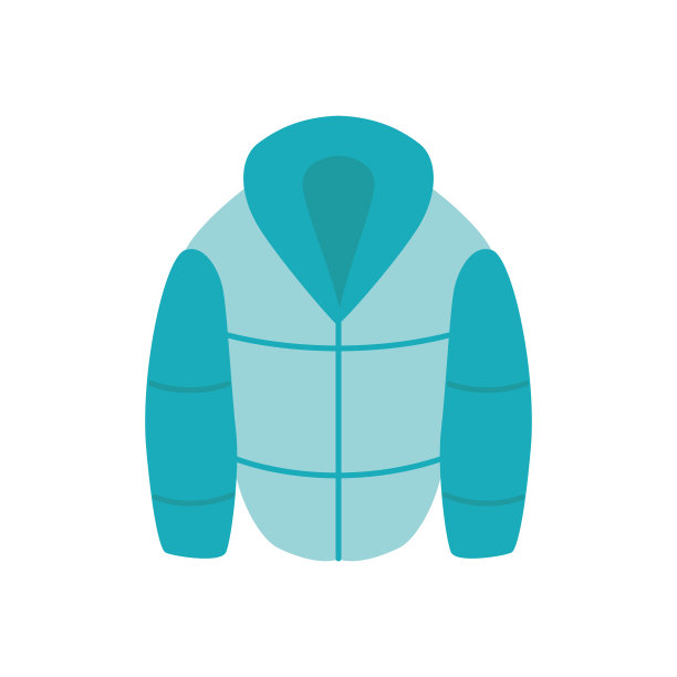 矢量平暖绿色夹克图标插图图片下载