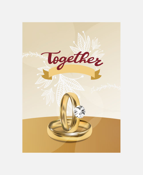 结婚戒指向量结婚商店的订婚象征金珠宝为求婚结婚标志名片背景插图设置背景徽章图片下载