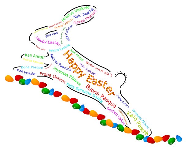 复活节兔子拿着复活节彩蛋，祝大家复活节快乐图片下载