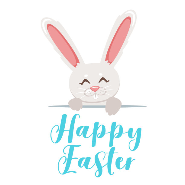 复活节卡通风格可爱的兔子图片下载