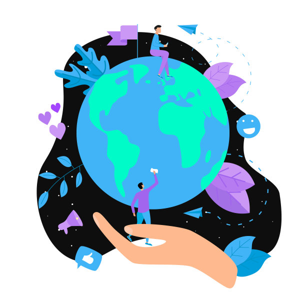 日地球矢量平面插图。理念拯救地球和环境素材图片