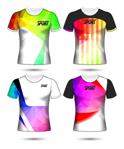 一套足球或足球球衣模板t恤风格，设计你的足球俱乐部矢量插图图片下载
