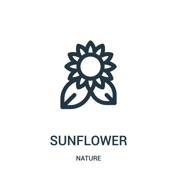 向日葵图标矢量从自然收集。细线向日葵轮廓图标矢量插图。线性符号用于网络和移动应用程序，标志，印刷媒体。图片下载