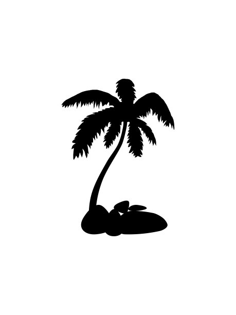 椰子树剪影图标插图。图片下载