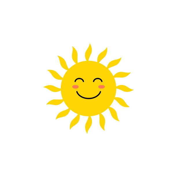 太阳矢量图标。可爱的黄色太阳和快乐的脸。Emoji。夏天的表情符号。矢量图图片下载