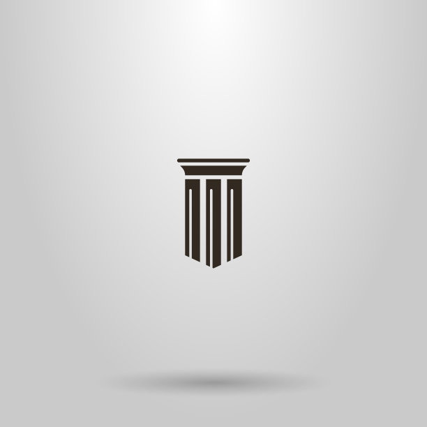 矢量平面艺术盾形标志的古希腊圆柱图片下载