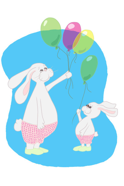 复活节兔子和气球图片下载