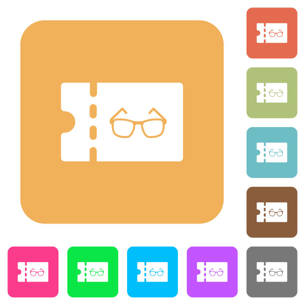 眼镜店折扣券圆形方形平面图标图片下载