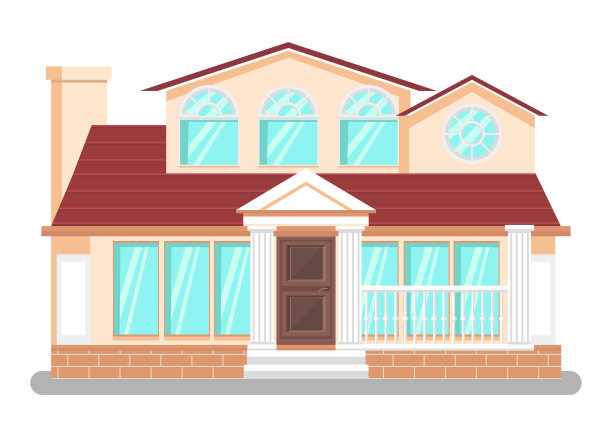 豪华住宅平面矢量插图图片下载