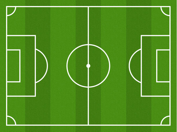 足球场纹理逼真的绿色草坪。足球的背景图片下载