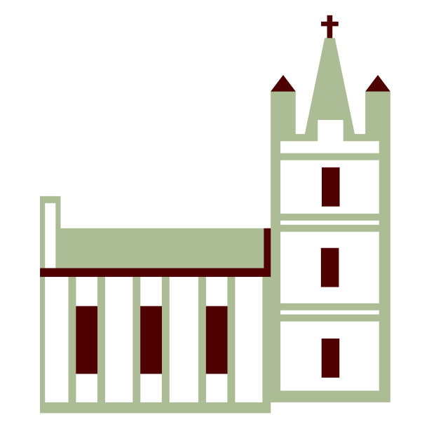 教堂平面插图上的白色图片下载