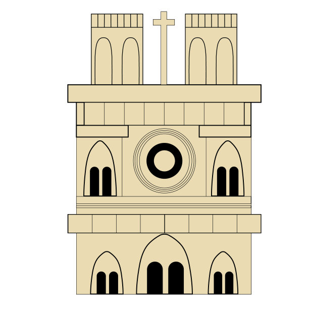 教堂平面插图上的白色图片下载