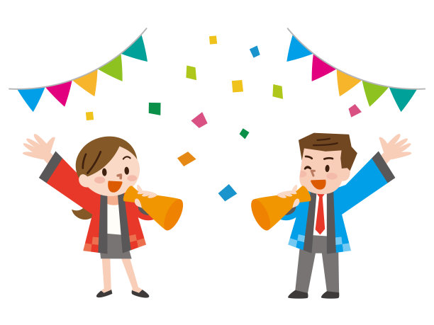 男售货员和女售货员穿着节日服装图片下载