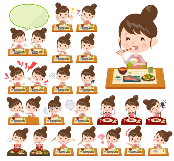 芭蕾发髻围裙妈妈餐素材图片