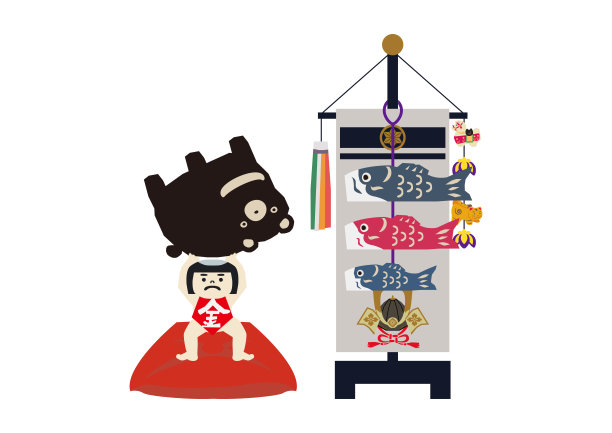 五月节的护身符娃娃。这是日本初夏活动的象征。日本节日的插图。季节性的节日。五月节日的图片。图片下载