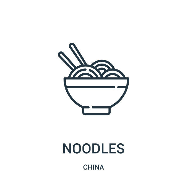 面条图标向量从中国收集。细线面条轮廓图标矢量插图。线性符号用于网络和移动应用程序，标志，印刷媒体。图片下载