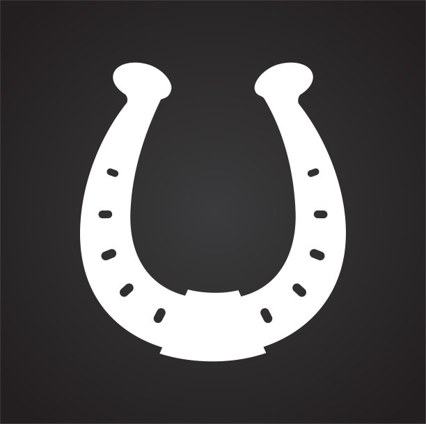 在图形和网页设计的背景上的马蹄图标。简单的矢量信号。网站按钮或手机应用的互联网概念符号。图片下载