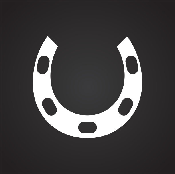 在图形和网页设计的背景上的马蹄图标。简单的矢量信号。网站按钮或手机应用的互联网概念符号。图片下载