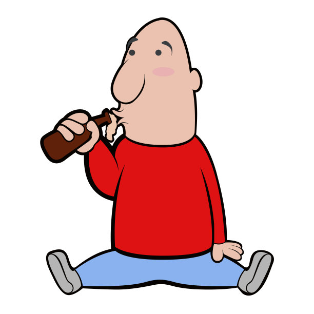 快乐的卡通人物喝啤酒图片下载