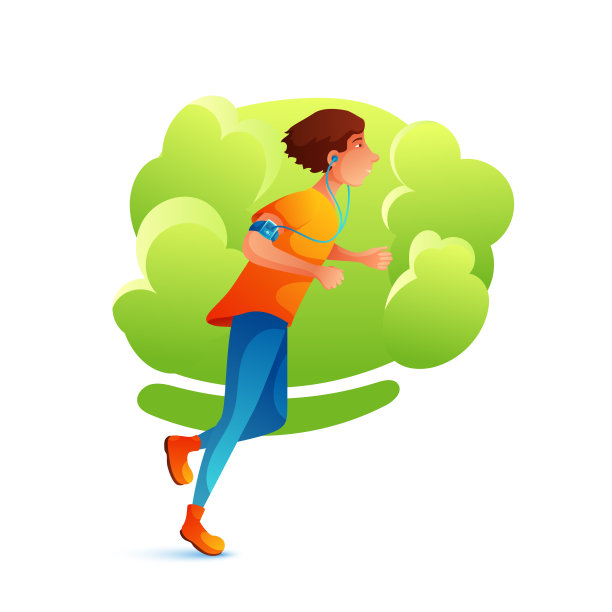 年轻人慢跑平坦的性格图片下载