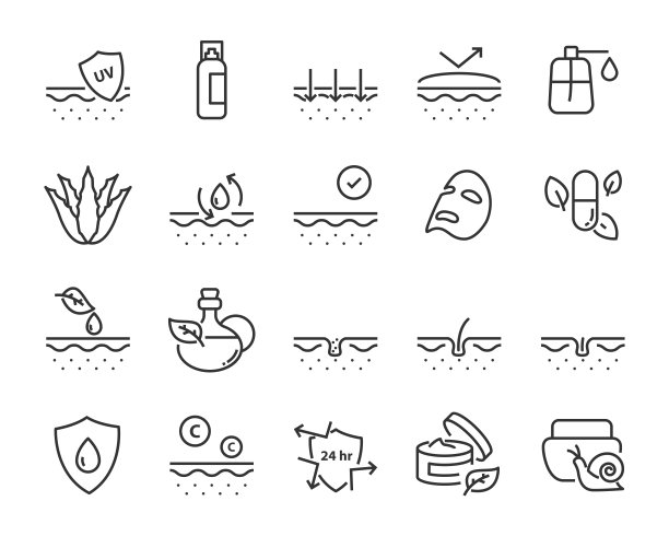 设置皮肤图标，如面部，alovera，凝胶，水分图片下载