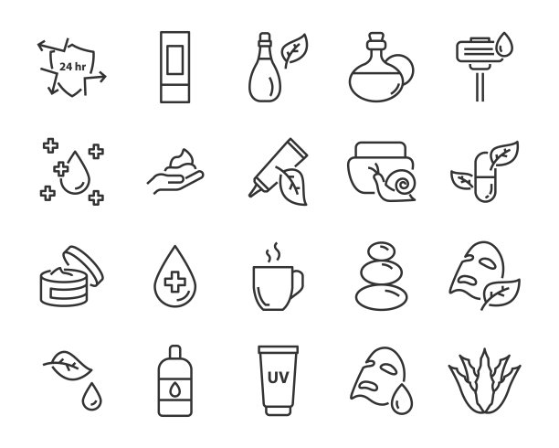 设置皮肤图标，如面部，alovera，凝胶，水分图片下载