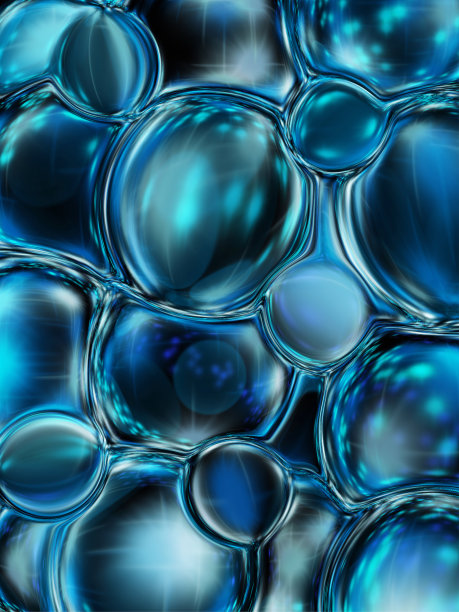 抽象的蓝色和黑色气泡背景图片下载