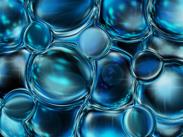 抽象的蓝色和黑色气泡背景图片下载